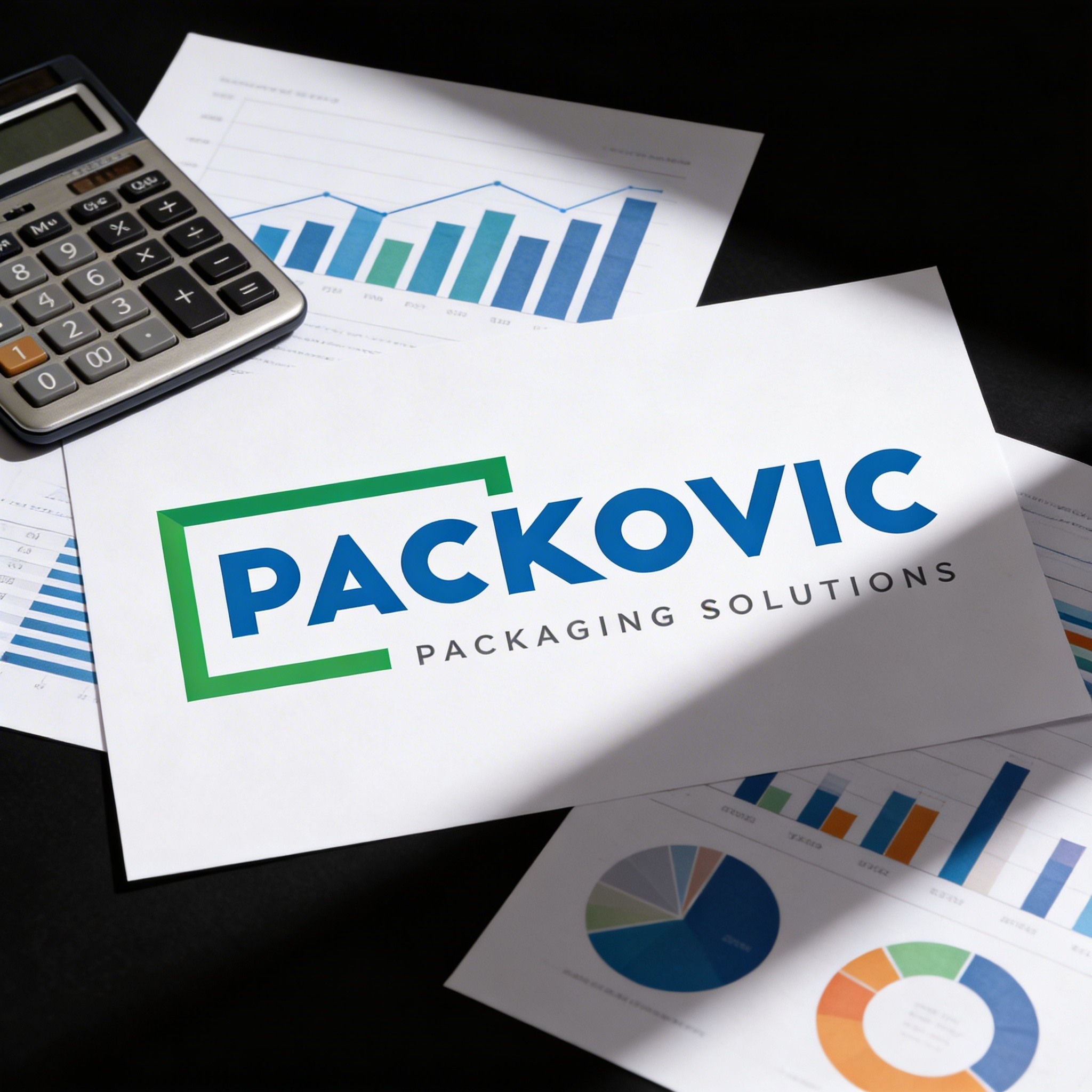 competitive pricing concept with calculator and financial charts, cost-effective business solutions, professional business photography